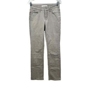 MAC Womens Jeans Angela Beat Slim Straight Stretch Studded Pockets Taupe SZ 34*